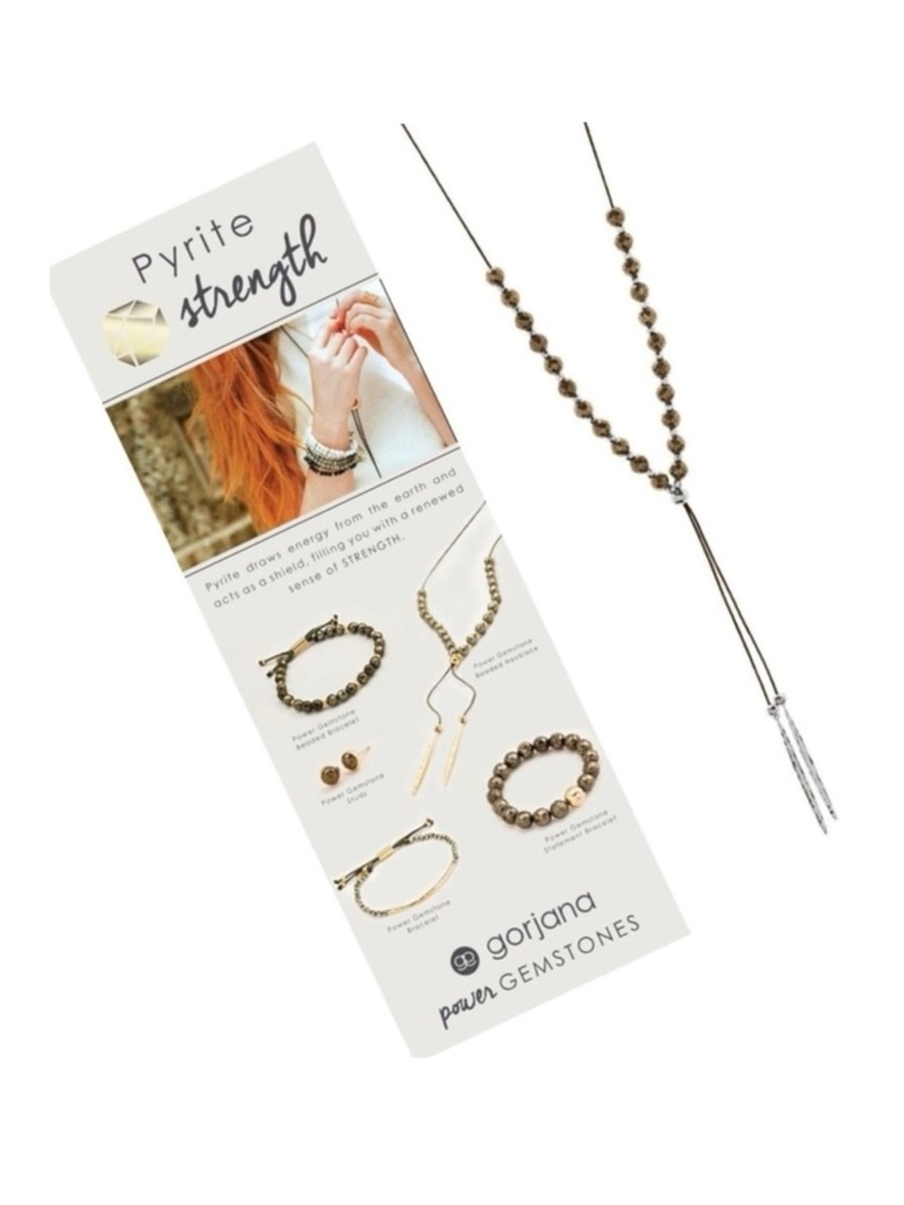 new Gorjana ϟ Pyrite Gem Beaded Necklace ϟ 18K Silverplated ϟ Energy Spiritual - Picture 8 of 13